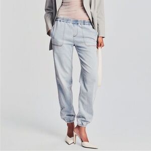 SER.O.YA Amber Jogger Jeans Elastic Waist Stretchy Denim Coastline Blue